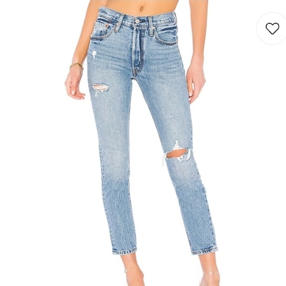 Levi's Premium distressed jeans 501 skinny blue - Picture 7 of 13